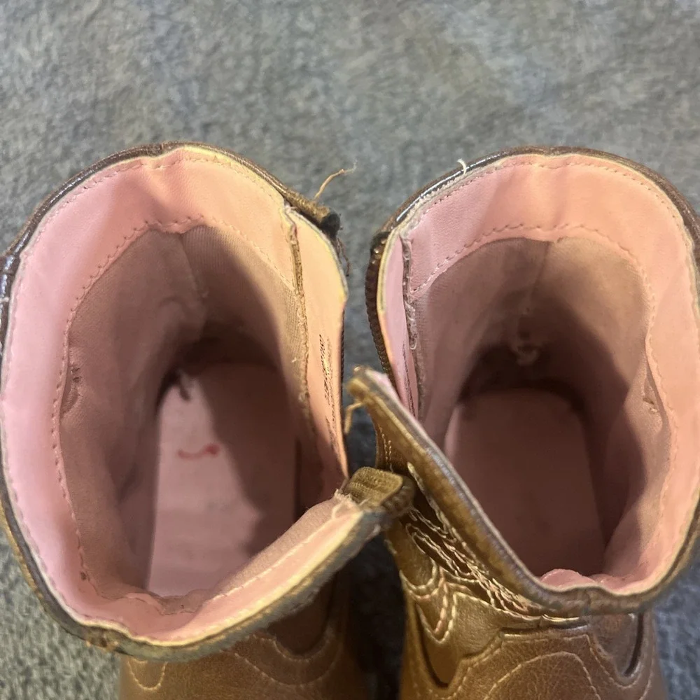 Wonder Nation Size 5 Baby Girl BROWN & PINK Western Boots , NEW With Tags
